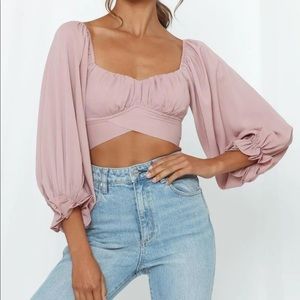 Hello Molly Mauve crop top size M